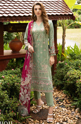 Y-1104 | 3Pc Unstitched Suit Embroidered Lawn Vol-11 Riwayat By Ramsha
